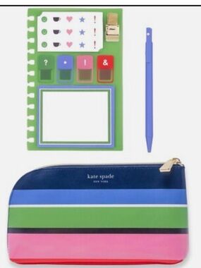New Kate Spade Sunny Day Stripe Pencil Pouch